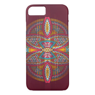 Mandalas on Maroon repeat design iPhone 8/7 Case