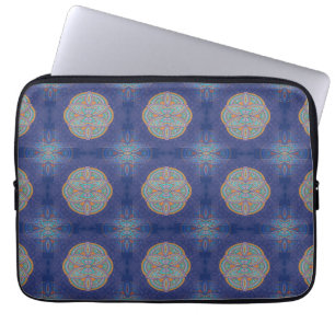 Mandalas on Navy Blue repeat design Laptop Sleeve