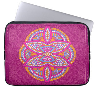 Mandalas on Pink repeat design Laptop Sleeve