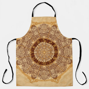 Mandalas, zodiac, ornate, vintage circle. apron