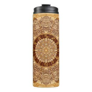 Mandalas, zodiac, ornate, vintage circle. thermal tumbler