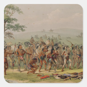 Mandan Archery Contest, c.1832 Square Sticker