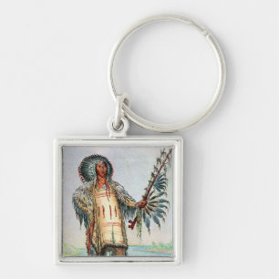 Mandan Indian Ha-Na-Tah-Muah, Wolf chief Key Ring