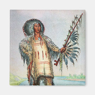 Mandan Indian Ha-Na-Tah-Muah, Wolf chief Magnet