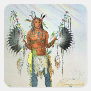 Mandan Medicine Man Square Sticker