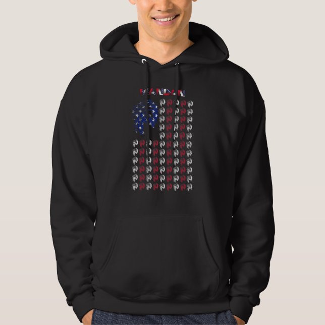 Mandan Native American Indian Chief Usa Flag 4th J Hoodie (Front)