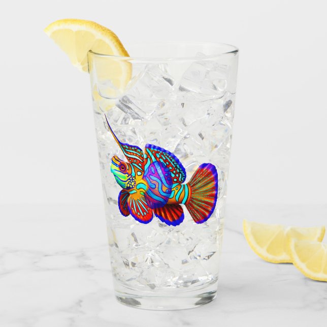 Mandarin Dragonet Reef Fish Glass Tumbler (Front Ice)