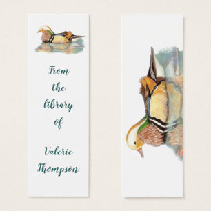 Mandarin Duck Book Mark to Customise