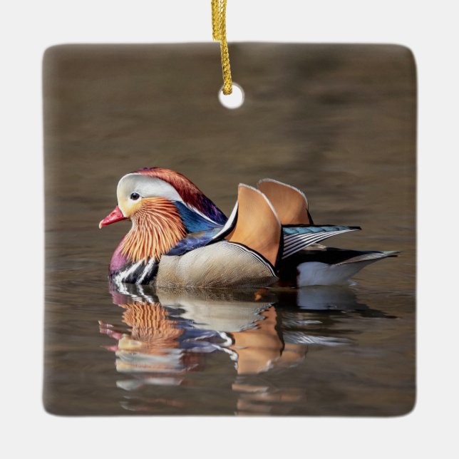 Mandarin Duck Ceramic Ornament (Front)