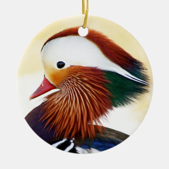 Mandarin Duck Ceramic Tree Decoration (Front)