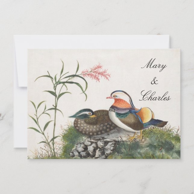 Mandarin Duck Chinese Painting Invitation (Front)