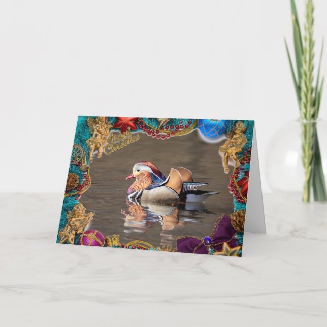 Mandarin Duck Christmas Card (Front)