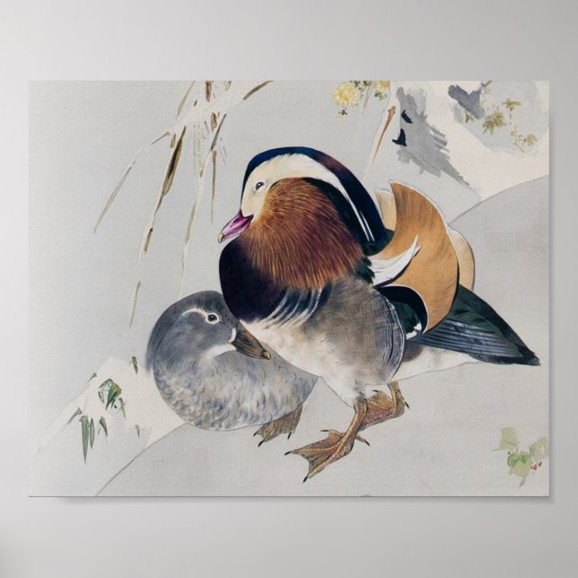 Mandarin Duck Couple, Watanabe Seitei Poster (Front)