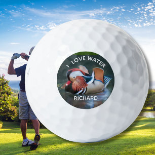 Mandarin Duck Fun Loves Water Name Golf Balls