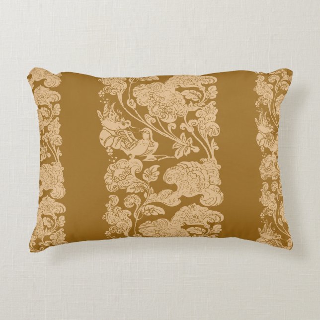 mandarin duck golden age decorative cushion (Front)