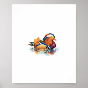 Mandarin Duck Watercolor Poster