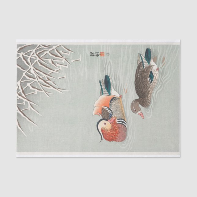 Mandarin Ducks (1925 - 1936) by Ohara Koson (1877- Tissue Paper (Front)