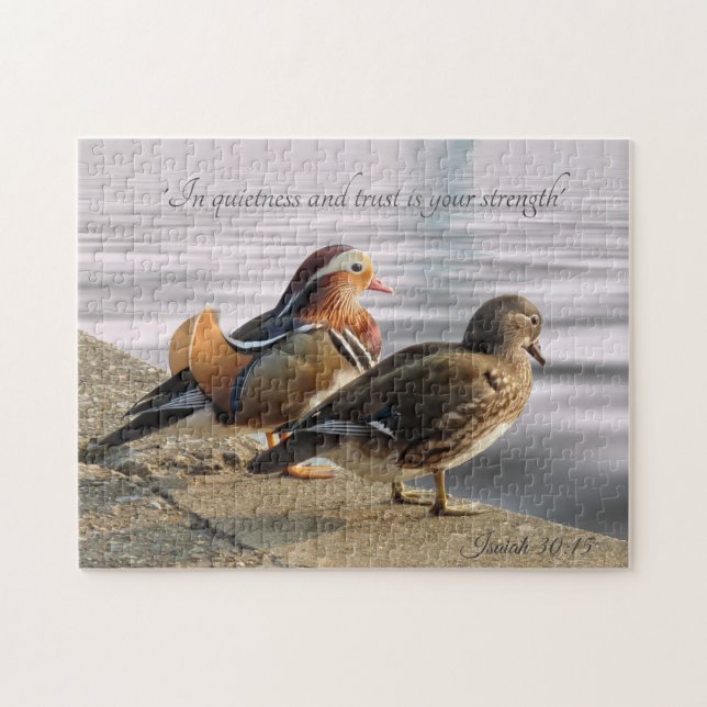 Mandarin ducks couple jigsaw puzzle (Horizontal)