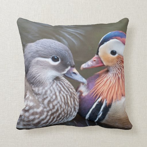 Image of Mandarin Ducks on Throw Pillow