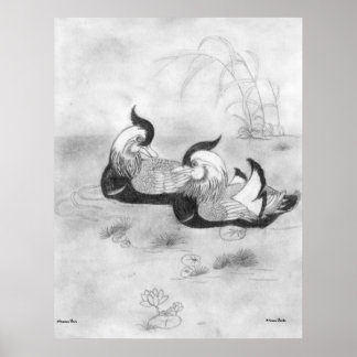 Mandarin Ducks Poster