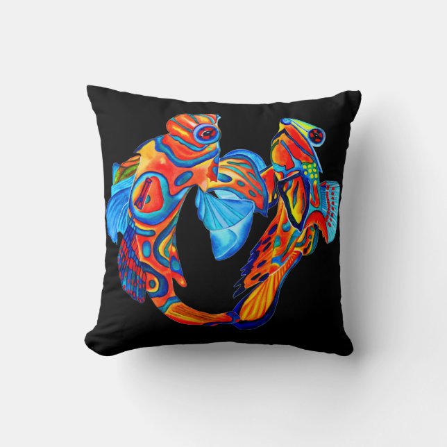 Mandarin fish design decorative cushion (Front)