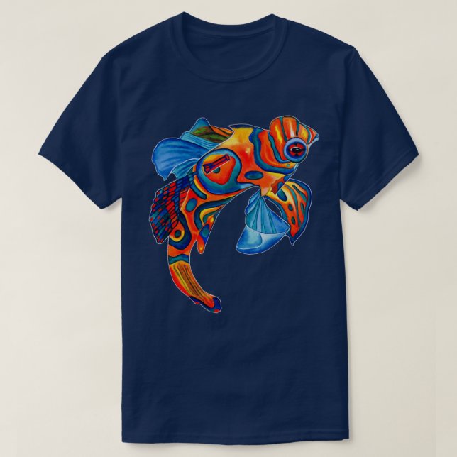 Mandarin fish Mandarin dragonet original watercolo T-Shirt (Design Front)
