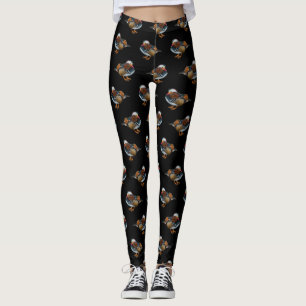 Mandarin Frenzy Leggings (Black)