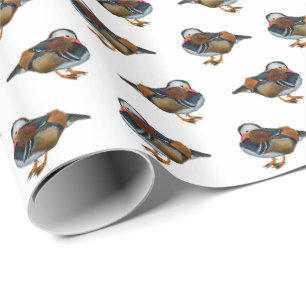 Mandarin Frenzy Wrapping Paper (White)