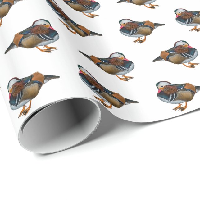 Mandarin Frenzy Wrapping Paper (White) (Roll Corner)