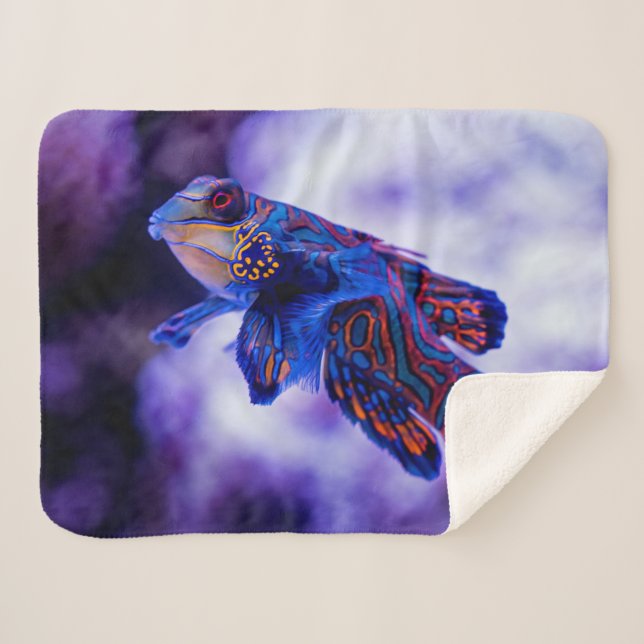 Mandarin Goby Fish Sherpa Blanket (Front (Horizontal))