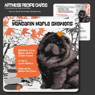 MANDARIN MAPLE SKEWERS Art Muse Recipe Card -CHOW