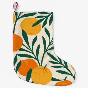 Mandarin Mosaic: Trendy Citrus Chic Small Christmas Stocking