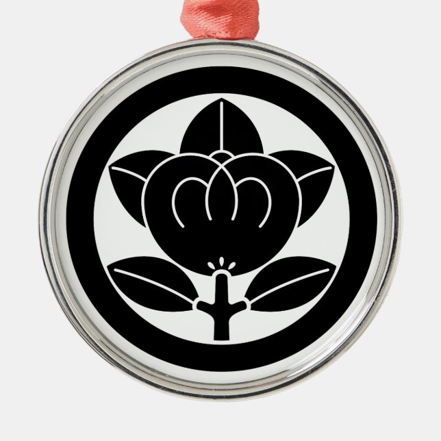 Mandarin orange in circle metal tree decoration (Front)