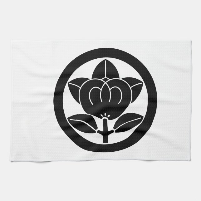 Mandarin orange in circle tea towel (Horizontal)