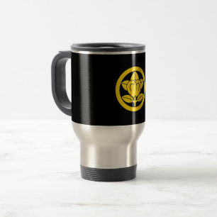 Mandarin orange in circle travel mug