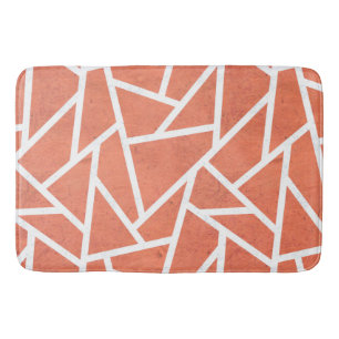 Mandarin orange mosaic pattern bath mat