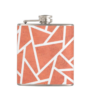Mandarin orange mosaic pattern hip flask