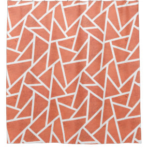 Mandarin orange mosaic pattern shower curtain