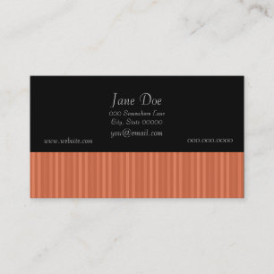 Mandarin Orange Vertical Stripes Business Card