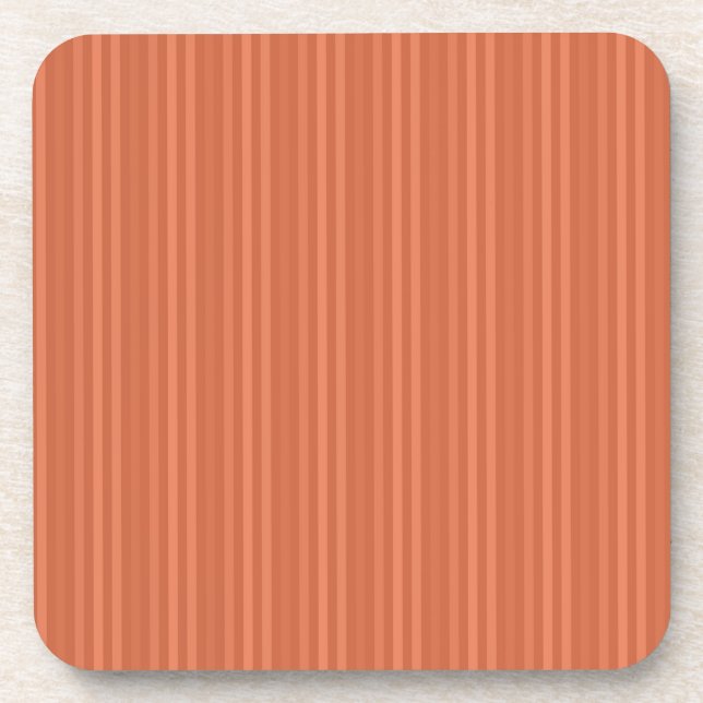 Mandarin Orange Vertical Stripes Coaster (Front)