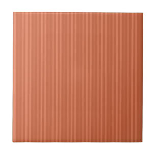 Mandarin Orange Vertical Stripes Tile