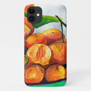 Mandarin orange watercolor fruit art iPhone 11 case
