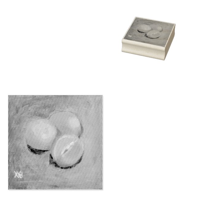 Mandarin Oranges Rubber Stamp (Stamped)