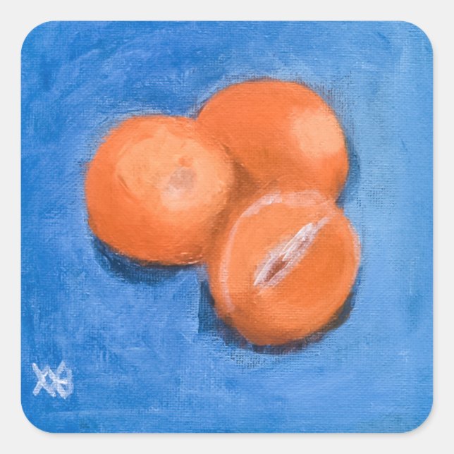 Mandarin Oranges Square Sticker (Front)