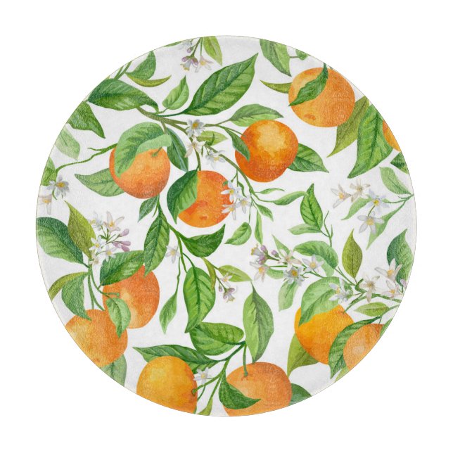 Mandarin: Tropical Colourful Pattern Cutting Board (Front)