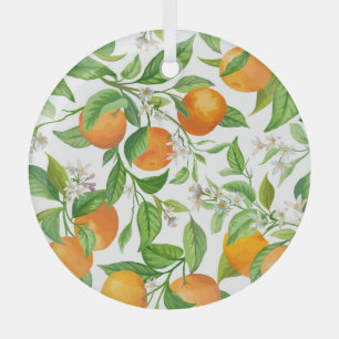 Mandarin: Tropical Colourful Pattern Glass Tree Decoration