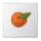 Mandarin with green leaf