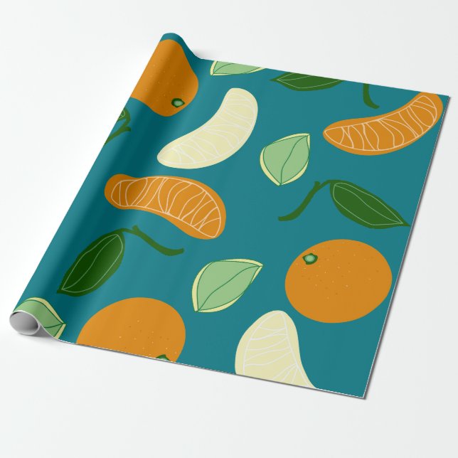 Mandarin Wrapping Paper (Unrolled)