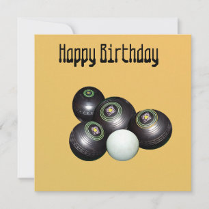 Mandarin Yellow Lawn Bowls Birthday, Flat Card