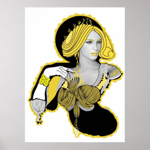 Mandarina Yellow Diva Poster